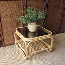 Load image into Gallery viewer, VINTAGE CANE & RATTAN SIDE TABLE