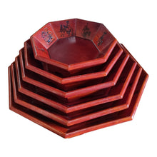 Load image into Gallery viewer, SET OF 6 KOREAN LACQUERED WOOD NESTING TRAYS / BOWLS