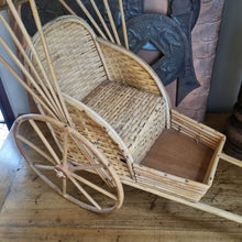 Load image into Gallery viewer, VINTAGE CANE & WICKER RICKSHAW POT PLANT HOLDER