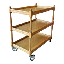 Load image into Gallery viewer, VINTAGE ENGLISH THREE TIER DRINKS TROLLEY / SERVING CART