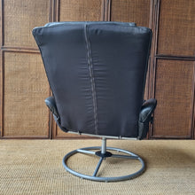 Load image into Gallery viewer, VINTAGE IKEA 'MALUNG' LEATHER SWIVEL ARMCHAIR & OTTOMAN