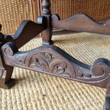 Load image into Gallery viewer, ANTIQUE CARVED & CANE PLANT STAND / JARDINIÈRE STAND