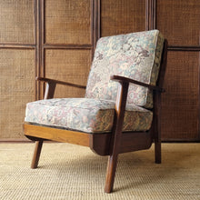 Load image into Gallery viewer, MID CENTURY VINTAGE BLACKWOOD BOOMERANG STYLE ARMCHAIR