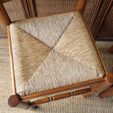 Load image into Gallery viewer, VINTAGE FRENCH PROVINICIAL FARMHOUSE STYLE RAFIA CHAIRS x 2