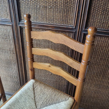 Load image into Gallery viewer, VINTAGE FRENCH PROVINICIAL FARMHOUSE STYLE RAFIA CHAIRS x 2