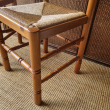 Load image into Gallery viewer, VINTAGE FRENCH PROVINICIAL FARMHOUSE STYLE RAFIA CHAIRS x 2