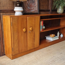 Load image into Gallery viewer, MID CENTURY SOLID MYRTLE HERITAGE FURNITURE (MYER) LOW SIDEBOARD / BOOKCASE
