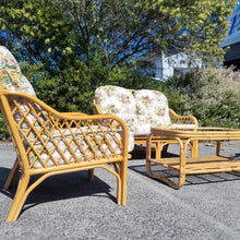 Load image into Gallery viewer, 3 PIECE VINTAGE CANE LOUNGE SETTING