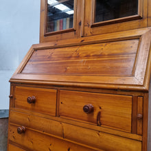 Load image into Gallery viewer, VINTAGE SOLID PINE BUREAU BOOKCASE