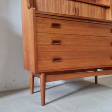 Load image into Gallery viewer, JOHANNES SORTH DANISH TEAK SECRETAIRE BUREAU BOOKCASE FOR BORNHOLMS MØBELFABRIK