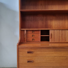 Load image into Gallery viewer, JOHANNES SORTH DANISH TEAK SECRETAIRE BUREAU BOOKCASE FOR BORNHOLMS MØBELFABRIK