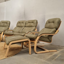 Load image into Gallery viewer, VINTAGE LAMITECH 5 PIECE LEATHER LOUNGE SUITE
