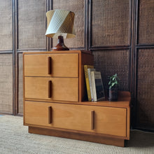 Load image into Gallery viewer, VINTAGE ART DECO MID CENTURY STEP CHEST OF DRAWERS