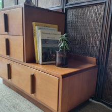 Load image into Gallery viewer, VINTAGE ART DECO MID CENTURY STEP CHEST OF DRAWERS