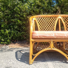 Load image into Gallery viewer, VINTAGE CANE RATTAN SOFA LOVESEAT
