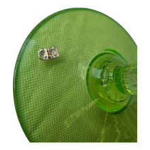 Load image into Gallery viewer, Italian Green Art Glass Pedestal Bowl Compote Ribbed Optic Green