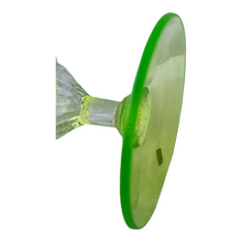 Load image into Gallery viewer, Italian Green Art Glass Pedestal Bowl Compote Ribbed Optic Green