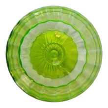 Load image into Gallery viewer, Italian Green Art Glass Pedestal Bowl Compote Ribbed Optic Green