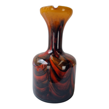 Load image into Gallery viewer, Italian Opaline Florence vase in opal orange and brown glass, Carlo MORETTI