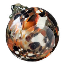 Load image into Gallery viewer, Italian Art Glass Orange and Black Murano bubble glass table vase