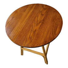 Load image into Gallery viewer, CANE AND TEAK LAMP/SIDE/HALL TABLE PLANT STAND