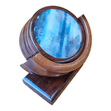 Load image into Gallery viewer, SET OF 6 AGATE COASTERS WITH ROSEWOOD STAND