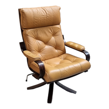 Load image into Gallery viewer, VINTAGE DANISH SWIVEL LEATHER ARMCHAIR