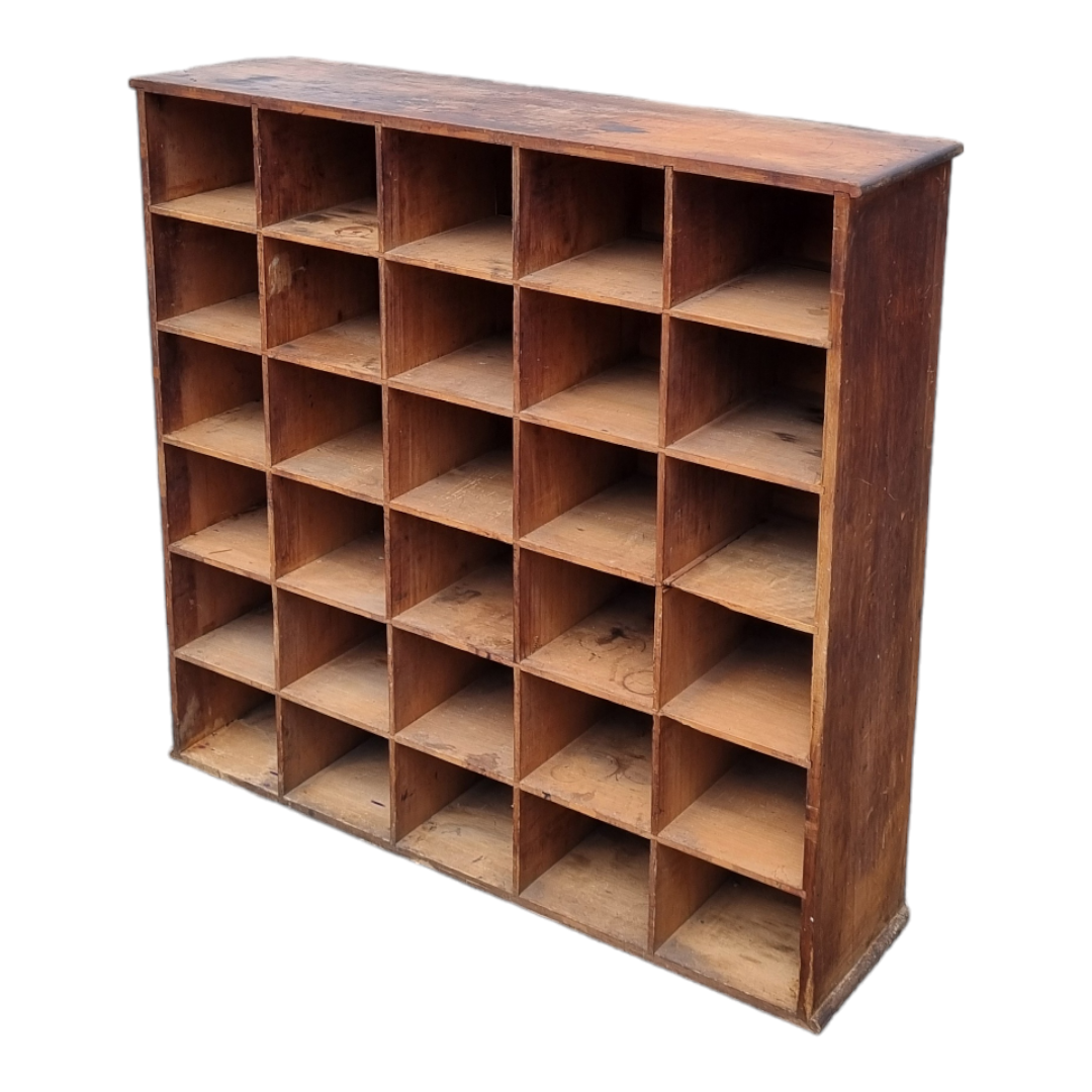 VINTAGE INDUSTRIAL PIGEON HOLE STORAGE UNIT