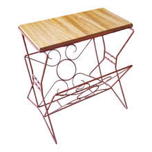 Load image into Gallery viewer, VINTAGE UPCYCLED SIDE TABLE MAGAZINE RACK