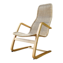 Load image into Gallery viewer, VINTAGE IKEA ÖLAND WICKER CANTILEVER BENTWOOD ARMCHAIR