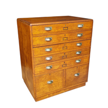 Load image into Gallery viewer, VINTAGE SOLID WOOD PLAN DRAWERS & FILE CABINET