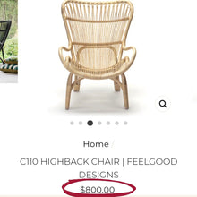 Load image into Gallery viewer, YAMAKAWA C110 HIGHBACK CANE ARMCHAIRS. PRICE IS EACH. ONE LEFT!
