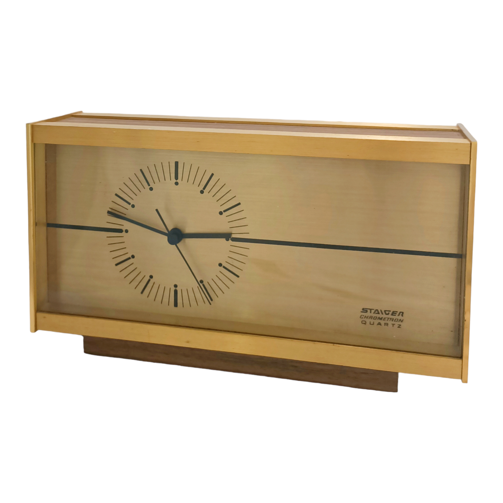 Brass Staiger Chrometron Quartz Mantle/Desk Clock '60s – Vintage