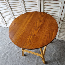 Load image into Gallery viewer, CANE AND TEAK LAMP/SIDE/HALL TABLE PLANT STAND