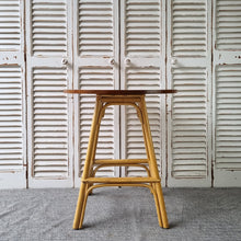 Load image into Gallery viewer, CANE AND TEAK LAMP/SIDE/HALL TABLE PLANT STAND