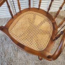 Load image into Gallery viewer, OAK BENTWOOD & RATTAN SWIVEL OFFICE CHAIR