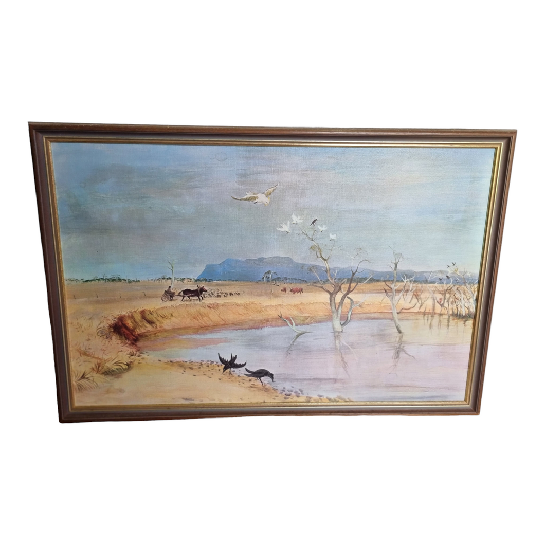 'Irrigation lake, Wimmera' Arthur Boyd print on canvas large