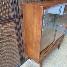 Load image into Gallery viewer, MID CENTURY TEAK AND GLASS DISPLAY CABINET
