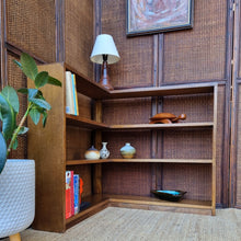 Load image into Gallery viewer, VINTAGE SOLID HARDWOOD LOWLINE CORNER BOOKCASE
