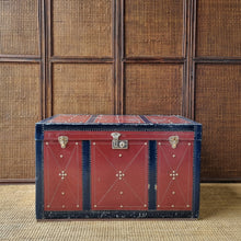 Load image into Gallery viewer, VINTAGE METAL STEAMER TRUNK BLANKET GLORY BOX CHEST
