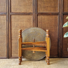 Load image into Gallery viewer, EASTERN FOLDING SIDE TABLE WITH REMOVABLE BRASS TRAY TOP
