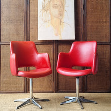 Load image into Gallery viewer, SET OF 2 RED KENDALL SWIVEL DINING CHAIRS
