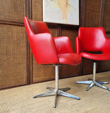 Load image into Gallery viewer, SET OF 2 RED KENDALL SWIVEL DINING CHAIRS
