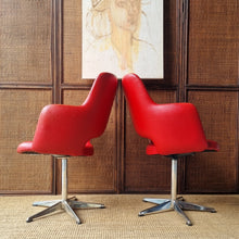 Load image into Gallery viewer, SET OF 2 RED KENDALL SWIVEL DINING CHAIRS
