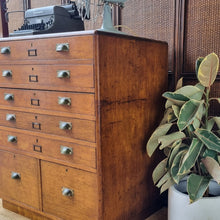 Load image into Gallery viewer, VINTAGE SOLID WOOD PLAN DRAWERS &amp; FILE CABINET
