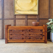 Load image into Gallery viewer, VINTAGE AFRICAN CARVED DRESSER DRAWERS
