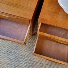 Load image into Gallery viewer, VINTAGE PAIR OF TEAK BEDSIDE DRAWERS BY RELIANCE FURNITURE
