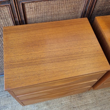 Load image into Gallery viewer, VINTAGE PAIR OF TEAK BEDSIDE DRAWERS BY RELIANCE FURNITURE
