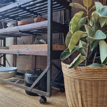 Load image into Gallery viewer, VINTAGE INDUSTRIAL SHOE TROLLEY DISPLAY SHELF RACK
