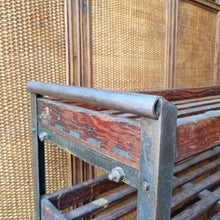 Load image into Gallery viewer, VINTAGE INDUSTRIAL SHOE TROLLEY DISPLAY SHELF RACK
